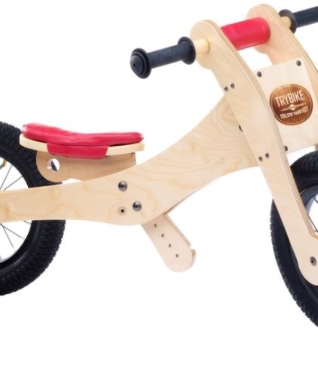 Bild von Trybike zadelhoes en kinbeschermer Rood – voor de Houten Trybike