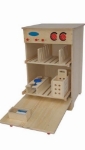 Afbeeldingen van Speel- kinderkeuken-Kleuter Vaatwasser blank hout 40x 40x 61 cm Van Dijk Toys