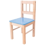 Afbeeldingen van Kinderstoeltje blank hout - blauw zitvlak Bigjigs