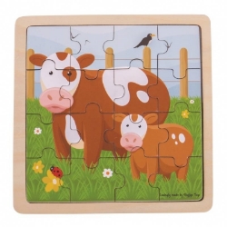 Picture of Legpuzzel Koeien in frame 16 stukjes 2jr+ Bigjigs