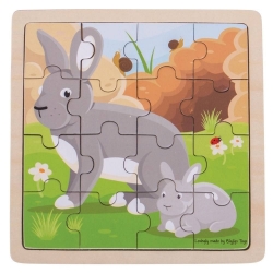 Picture of Legpuzzel Konijnen in frame 16 stukjes 2jr+ Bigjigs