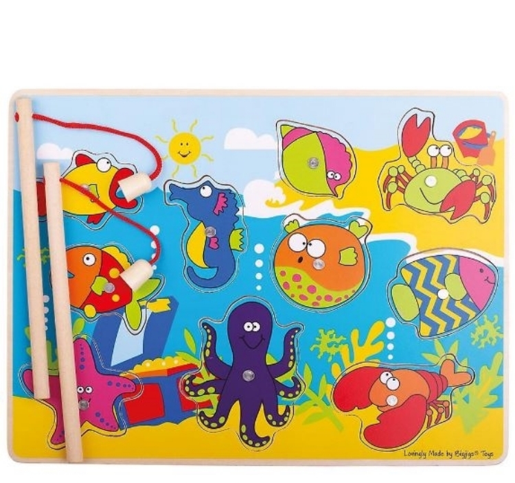 Afbeeldingen van Puzzel Zeedieren - magnetisch vissen vangen Bigjigs