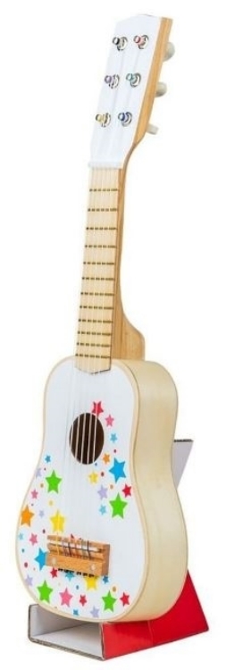 Afbeeldingen van Houten gitaar wit met sterren Bigjigs
