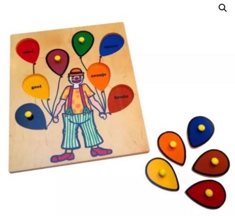 Afbeeldingen van SALE!!!   Harmony Toys Knoppuzzel Kleuren leren met Clown 