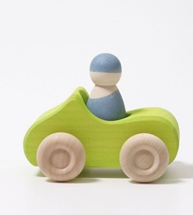 Afbeeldingen van Auto cabrio groen met poppetje Grimm's