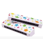 Afbeeldingen van Mondharmonica wit met sterren Bigjigs