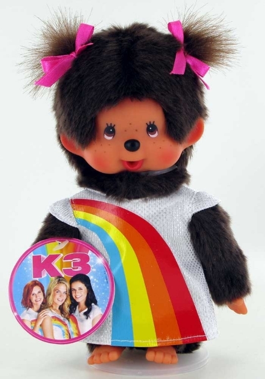 Image de Monchichi meisje K3 regenboogjurk