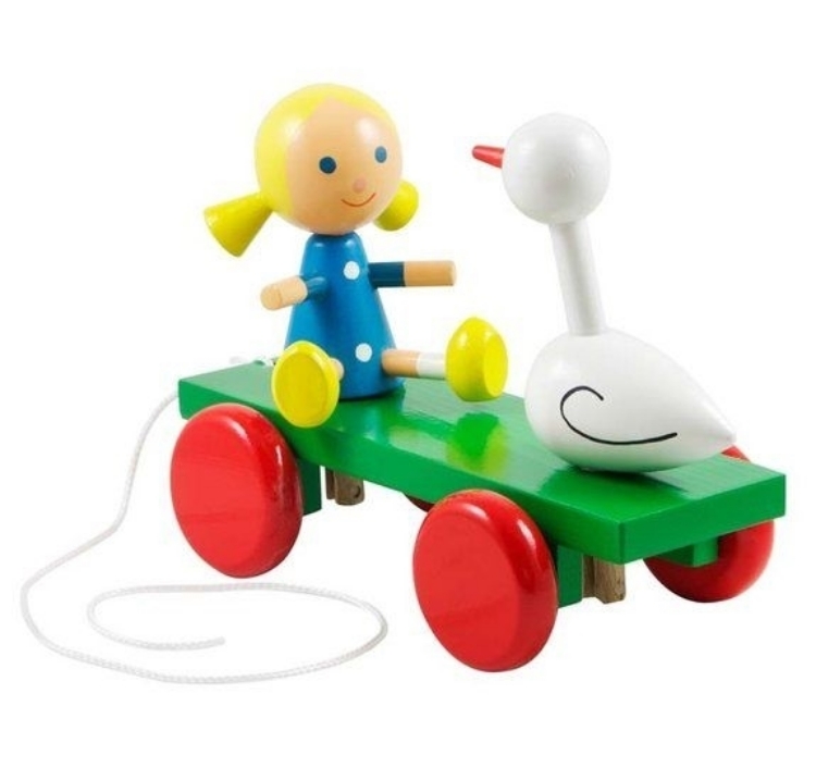 Afbeeldingen van Trekfiguur meisje met gans