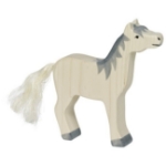 Bild von Paard grijze manen hoofd omhoog Holztiger
