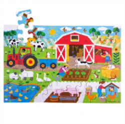 Bigjigs vloerpuzzel hout boerderij 48 stukjes BJ-BJ913 1
