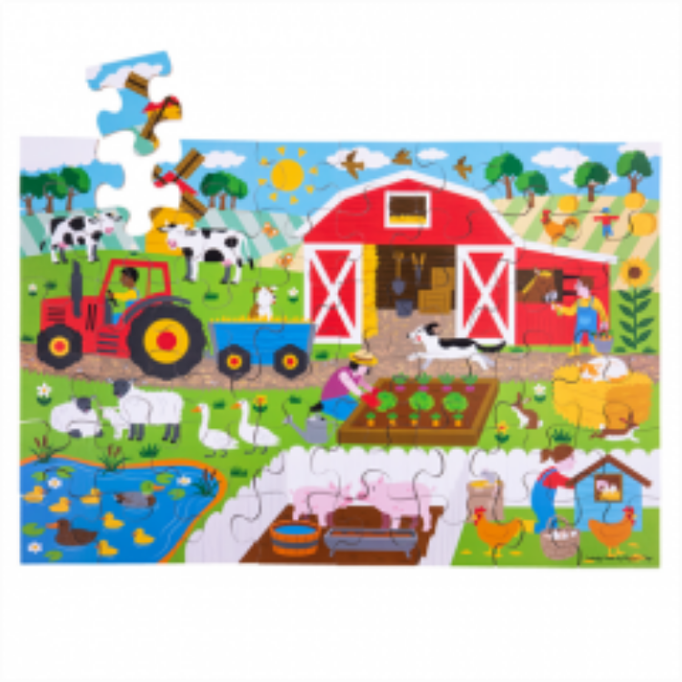 Picture of Vloerpuzzel hout Boerderij 48 stukjes 3jr+ Bigjigs
