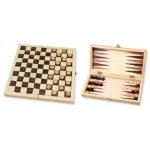 Picture of Damspel en Backgammonspel in houten klapkist 