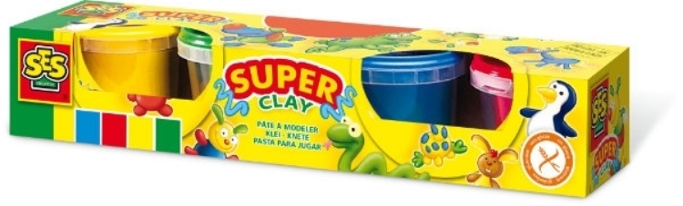 Afbeeldingen van Super modeleerklei 4 kleuren SES