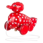 Picture of Trekfiguur Eend rood met witte stippen