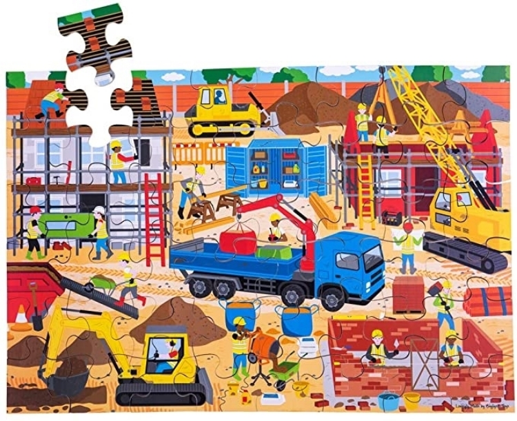 Picture of Vloerpuzzel hout Bouwplaats 48 stukjes 3jr+ Bigjigs