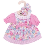 Afbeeldingen van Poppenkleding Jurkje roze gebloemd 30cm (M) Bigjigs