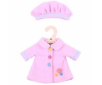 Afbeeldingen van Poppenkleding Roze jasje en muts (M) 30cm Bigjigs
