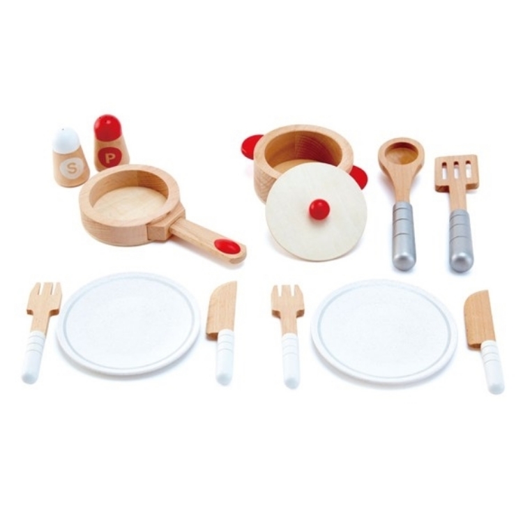 Picture of Pannen en serviesset Wit Hape