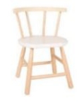 Afbeeldingen van Kinderstoel, white wash zitvlak, gebogen leuning, beukenhout Van Dijk Toys