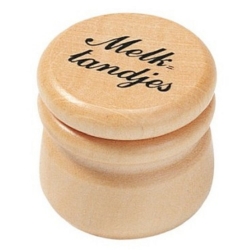 Afbeeldingen van Melktandendoos 34 mm met opschrift - Gelakt klein (34mm)