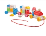 Afbeeldingen van Houten Bouwtrein blokkentrein 56 cm Bigjigs