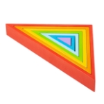 Afbeeldingen van Houten stapelpuzzel 7 driehoeken regenboog Bigjigs