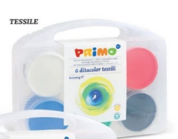 Afbeeldingen van SALE!!!   Vingerverf Textiel 6 kleuren  100 gr in koffertje Primo