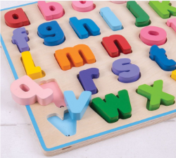 Afbeeldingen van Puzzel grote stukken Alfabet, Kleine Letters - Bigjigs - vanaf 18 mnd