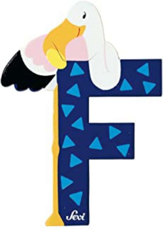 Afbeeldingen van Sevi dierenletter (F) Flamingo