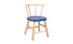 Afbeeldingen van Kinderstoel, blauw zitvlak, gebogen leuning, beukenhout Van Dijk Toys