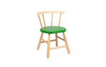 Afbeeldingen van Kinderstoel,  groen zitvlak, gebogen leuning, beukenhout Van Dijk Toys