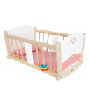 Picture of Poppen schommelbedje wit  berkenhout Hape