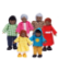 Image de Poppenhuis buig poppetjes Afrikaanse familie 6 stuks