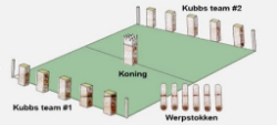 Bild von Kubb - Werpspel  - Dennenhout