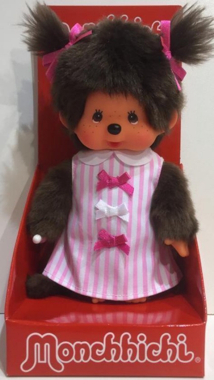 Picture of Monchhichi meisje pink ribbon jurk 20 cm