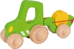 Afbeeldingen van Houten tractor met aanhanger met hooi Goki