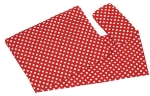 Afbeeldingen van Poppenbedsetje deken, matras en kussentje - rood witte stip Goki