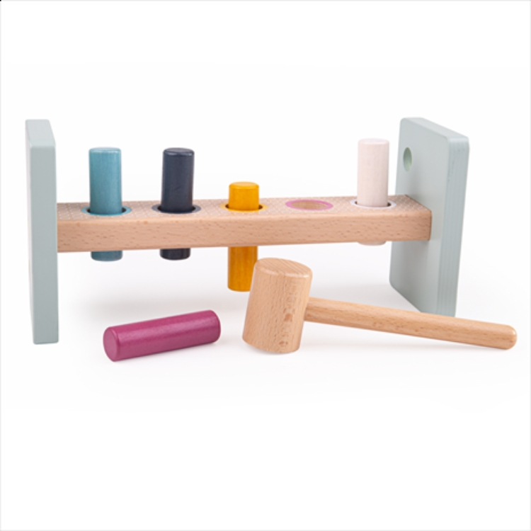 Bigjigs houtenhamerbank 5 pens Beukenhout BJ-BJ33011 1