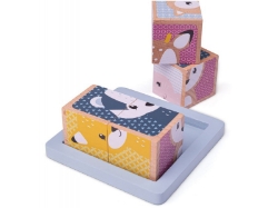 Afbeeldingen van Houten FSC blokkenpuzzel bosdieren 4 bloks
