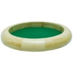Picture of Pokerpiste- dobbelpiste dobbelbak set blank hout met groen vilt 30 cm