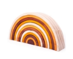 Afbeeldingen van Houten regenboog 12 bogen natuurkleuren rood-bruin-achtig Bigjigs