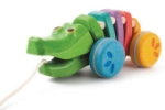 Afbeeldingen van Regenboog krokodil Trekfiguur Plantoys