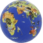Afbeeldingen van Speel bal natuurrubber Wereld Ø 18 cm