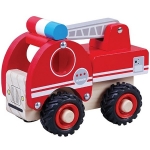 Image de Houten brandweerauto met rubber wielen