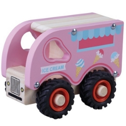 Afbeeldingen van Houten IJscowagen met rubber wielen