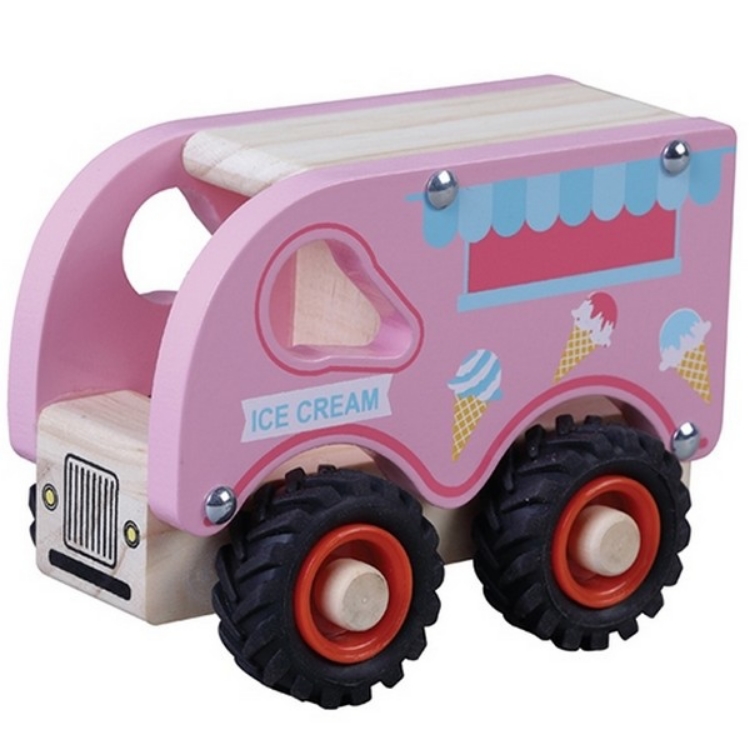 Afbeeldingen van Houten IJscowagen met rubber wielen