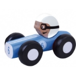 Afbeeldingen van Joueco - Houten raceauto in doos blauw
