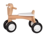 Picture of Loopfiets beukenhout wit zadel en witte ogen Van Dijk Toys Vierwieler kinderfiets