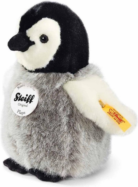 Afbeeldingen van Flaps pinguin, zwart/wit/grijs 16cm Steiff