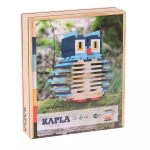 Afbeeldingen van Kapla, Uil 120  plankjes in kist naturel, blauw, geel, rood, zwart